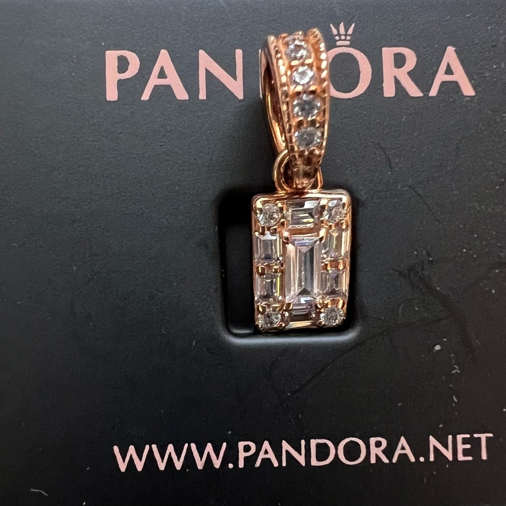 Pandora Ice Rose Gold Plated Over 925 Silver CZ Pendant No 792181